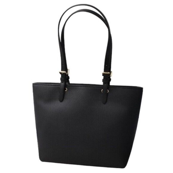 New Michael Kors Jet Set Travel Medium Double Pocket Tote Black - Picture 3 of 5